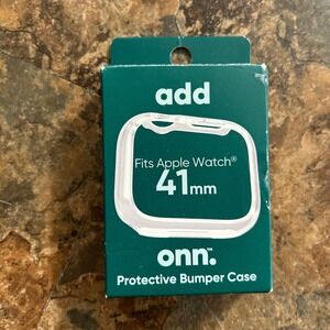 Onn. Protective Bumper Case For Apple Watch 41mm Clear Plastic